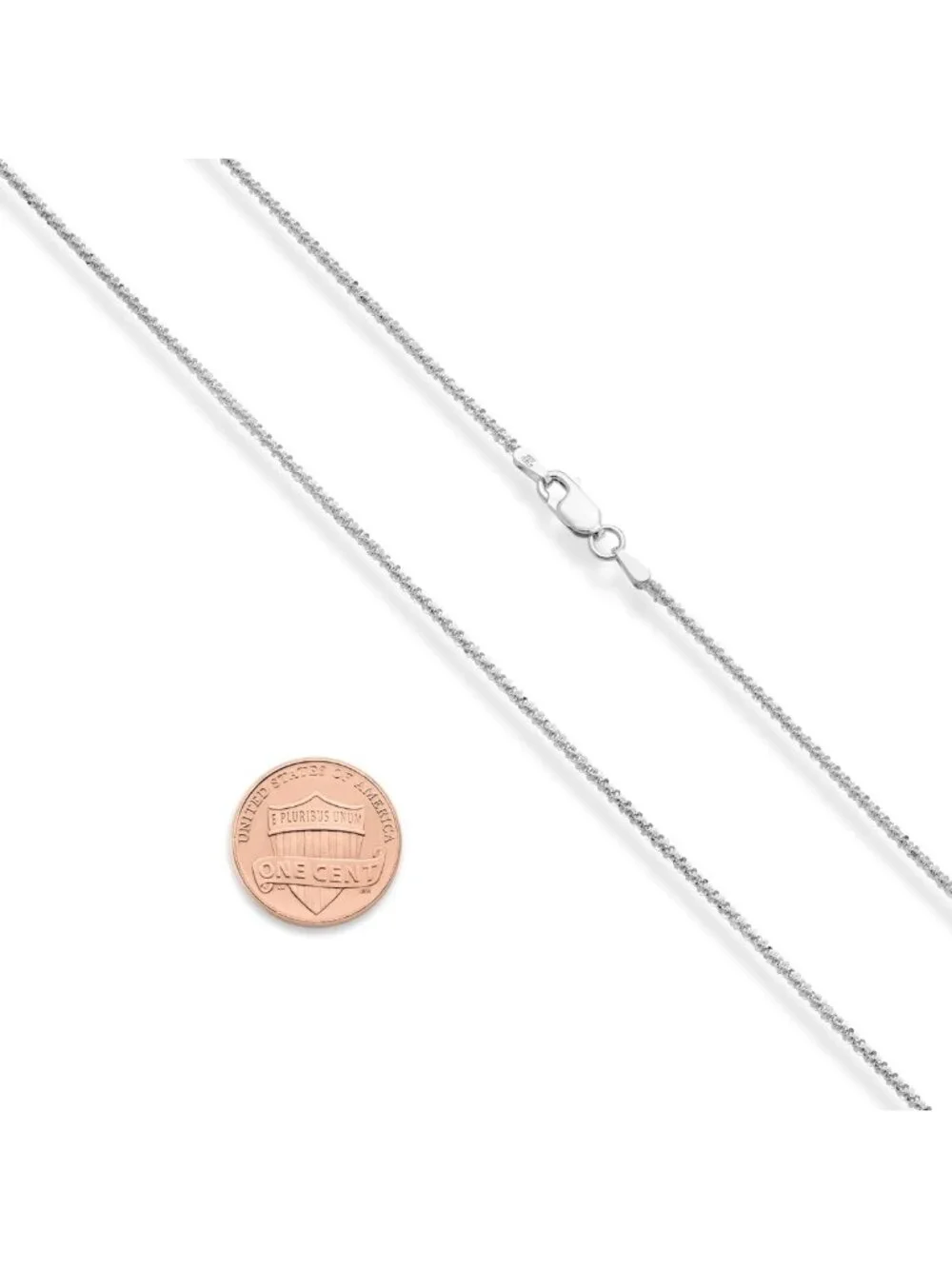 925 Sterling Silver Sparkle Chain Necklace for Women - Elegant Jewelry Gift